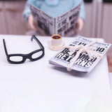 Maxbell Dollhouse Decoration Accessories Newspaper Glasses Coffee Set for Dollhouse