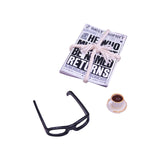 Maxbell Dollhouse Decoration Accessories Newspaper Glasses Coffee Set for Dollhouse