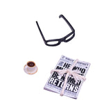 Maxbell Dollhouse Decoration Accessories Newspaper Glasses Coffee Set for Dollhouse