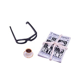 Maxbell Dollhouse Decoration Accessories Newspaper Glasses Coffee Set for Dollhouse