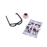 Maxbell Dollhouse Decoration Accessories Newspaper Glasses Coffee Set for Dollhouse