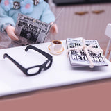 Maxbell Dollhouse Decoration Accessories Newspaper Glasses Coffee Set for Dollhouse