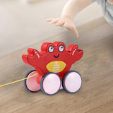 Maxbell Pull Along Toy Pull Along Walking Toy for Boys Girls Children 1 2 3 Year Old Crabs