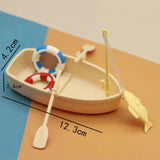 Maxbell 3xMiniature Fishing Boat Model Mini Boats Model for Photo Props Micro Landscape