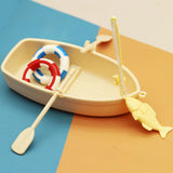 Maxbell Miniature Fishing Boat Model Mini Boats Model for Photo Props Micro Landscape