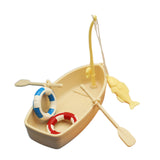 Maxbell 3xMiniature Fishing Boat Model Mini Boats Model for Photo Props Micro Landscape