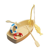 Maxbell 4xMiniature Fishing Boat Model Mini Boats Model for Photo Props Micro Landscape