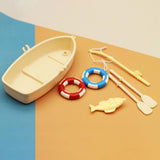 Maxbell Miniature Fishing Boat Model Mini Boats Model for Photo Props Micro Landscape