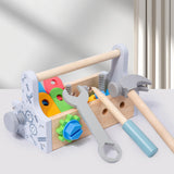 Maxbell Tool Box Toys Wooden Construction Toy for Matching Patterning Birthday Gifts