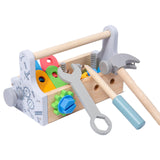 Maxbell Tool Box Toys Wooden Construction Toy for Matching Patterning Birthday Gifts