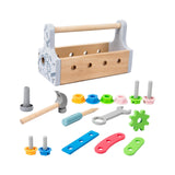 Maxbell Tool Box Toys Wooden Construction Toy for Matching Patterning Birthday Gifts