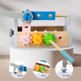 Maxbell Tool Box Toys Wooden Construction Toy for Matching Patterning Birthday Gifts