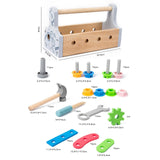 Maxbell Tool Box Toys Wooden Construction Toy for Matching Patterning Birthday Gifts