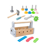 Maxbell Tool Box Toys Wooden Construction Toy for Matching Patterning Birthday Gifts
