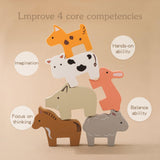 Maxbell Wooden Animal Train Set Educational Toy Animal Farm Train for Kids Girl Toys