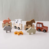 Maxbell Wooden Animal Train Set Educational Toy Animal Farm Train for Kids Girl Toys