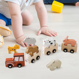 Maxbell Wooden Animal Train Set Educational Toy Animal Farm Train for Kids Girl Toys