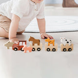 Maxbell Wooden Animal Train Set Educational Toy Animal Farm Train for Kids Girl Toys