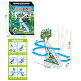 Maxbell Musical Panda Chasing Race Track Game Set Roller Coaster Playset for Ages 3+