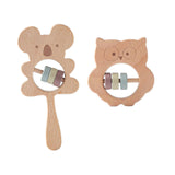 Maxbell Baby Teether Rattles Activity Toy Shaking Bell for Newborn Wood Teething Toy