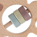 Maxbell Baby Teether Rattles Activity Toy Shaking Bell for Newborn Wood Teething Toy