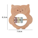 Maxbell Baby Teether Rattles Activity Toy Shaking Bell for Newborn Wood Teething Toy