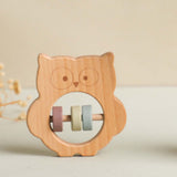 Maxbell Baby Teether Rattles Activity Toy Shaking Bell for Newborn Wood Teething Toy