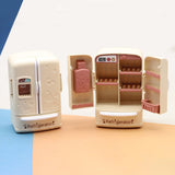 Maxbell 1:12 Dollhouse Miniature Double Door Refrigerator for Home Living Room Decor Beige