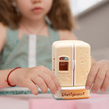 Maxbell 1:12 Dollhouse Miniature Double Door Refrigerator for Home Living Room Decor Beige
