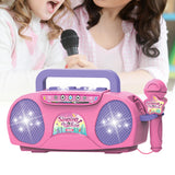 Maxbell Kids Microphone Karaoke Machine Practical Portable for Camping Picnic Indoor Pink