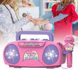 Maxbell Kids Microphone Karaoke Machine Practical Portable for Camping Picnic Indoor Pink