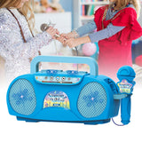 Maxbell Kids Microphone Karaoke Machine Practical Portable for Camping Picnic Indoor Blue