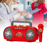 Maxbell Kids Microphone Karaoke Machine Practical Portable for Camping Picnic Indoor Red