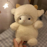 Maxbell Cartoon Plush Sheep Figure Toy Cuddly Realistic for New Year Gift Home Decor