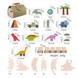 Maxbell Dinosaur Track Toy Imaginative Wooden Animal Toys Set for Kids Children Baby
