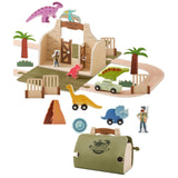 Maxbell Dinosaur Track Toy Imaginative Wooden Animal Toys Set for Kids Children Baby