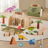 Maxbell Dinosaur Track Toy Imaginative Wooden Animal Toys Set for Kids Children Baby