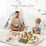 Maxbell Dinosaur Track Toy Imaginative Wooden Animal Toys Set for Kids Children Baby