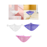 Maxbell Corner Shower Bag Bathroom Hanging Mesh Basket for Baby Boys and Girls White