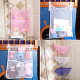 Maxbell Corner Shower Bag Bathroom Hanging Mesh Basket for Baby Boys and Girls White