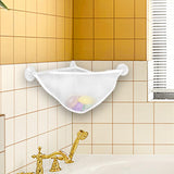 Maxbell Corner Shower Bag Bathroom Hanging Mesh Basket for Baby Boys and Girls White