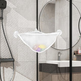 Maxbell Corner Shower Bag Bathroom Hanging Mesh Basket for Baby Boys and Girls White