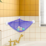 Maxbell Corner Shower Bag Bathroom Hanging Mesh Basket for Baby Boys and Girls Blue