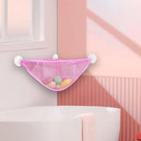 Maxbell Corner Shower Bag Bathroom Hanging Mesh Basket for Baby Boys and Girls Pink