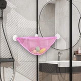 Maxbell Corner Shower Bag Bathroom Hanging Mesh Basket for Baby Boys and Girls Pink