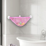 Maxbell Corner Shower Bag Bathroom Hanging Mesh Basket for Baby Boys and Girls Pink