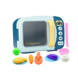 Maxbell Kids Microwave Oven Toys with Lights and Sounds for Girls Boys Children Kids Blue