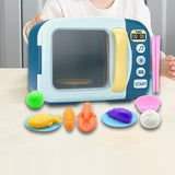 Maxbell Kids Microwave Oven Toys with Lights and Sounds for Girls Boys Children Kids Blue