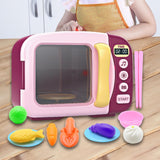 Maxbell Kids Microwave Oven Toys with Lights and Sounds for Girls Boys Children Kids Red