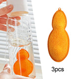Maxbell 3 Pieces Beans Bottle Cleaner Reusable Kitchen Bottle Sponge for All Bottles Orange